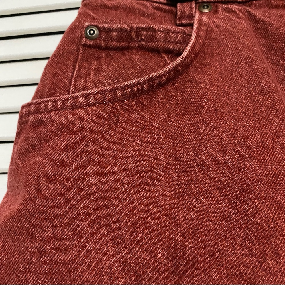 Red denim skirt - Picture 3 of 5